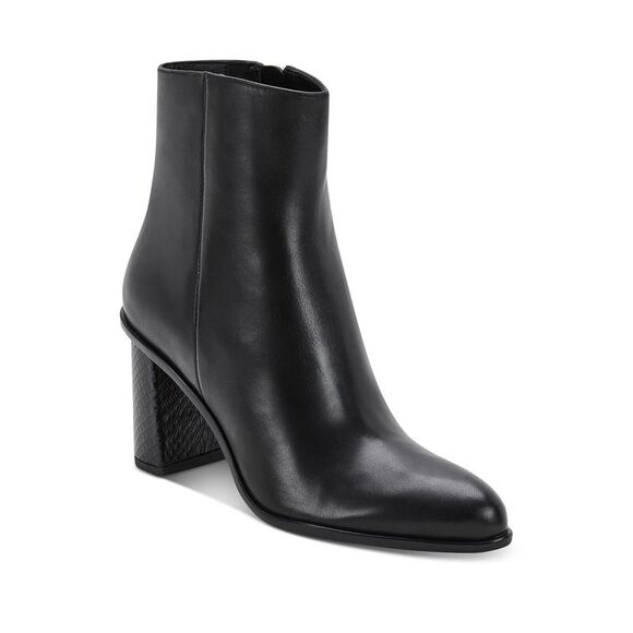DOLCE VITA Shoes - DOLCE VITA Womens Black Snake Heel Timone Toe Block Heel Leather Heeled Boots 10